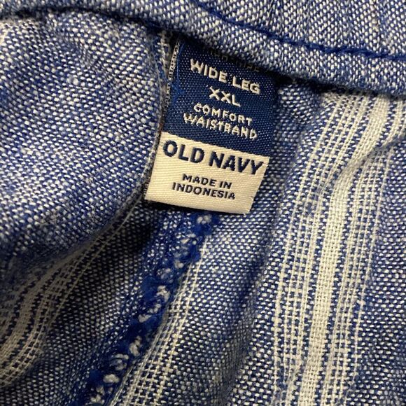 NWT Old Navy High-Waisted Linen-Blend Wide-Leg Pants XXL Striped - Picture 8 of 10